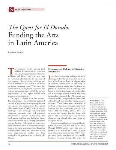 The Quest for El Dorado: Funding the Arts in Latin America