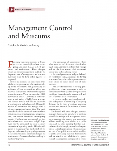 Management Control and Museums