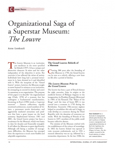 Organizational Saga of a Superstar Museum: The Louvre