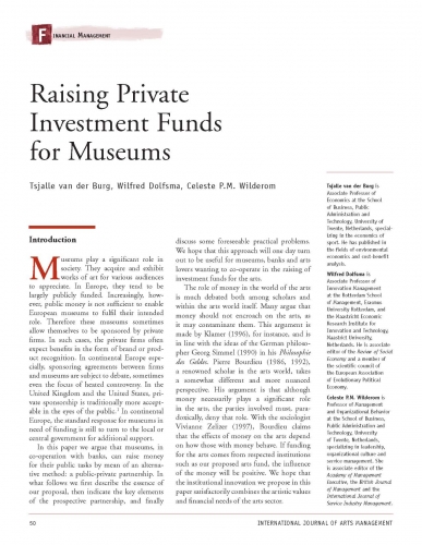 Raising Private Investment Funds for Museums