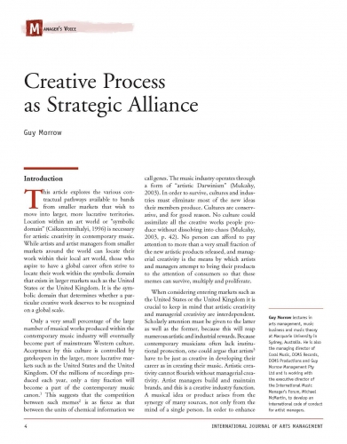 Creative Process as Strategic Alliance