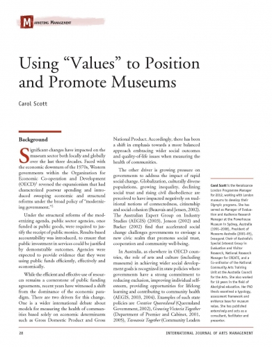 Using “Values” to Position and Promote Museums