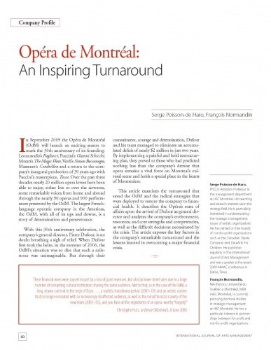 Opéra de Montréal: An Inspiring Turnaround
