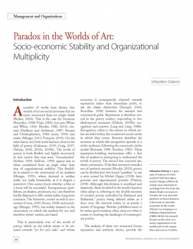 Paradox in the Worlds of Art: Socio-economic Stability and Organizational Multiplicity