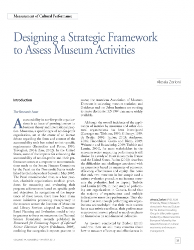 Designing a Strategic Framework to Assess Museum Activities