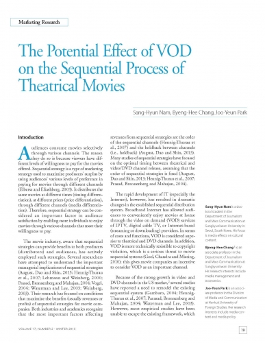The Potential Effect of VOD on the Sequential Process of Theatrical Movies
