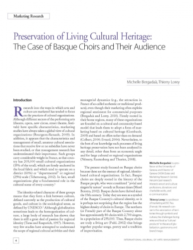 Preservation of Living Cultural Heritage: The Case of Basque Choirs and Their Audience