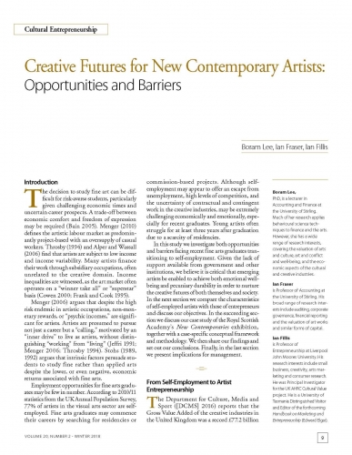 Creative Futures for New Contemporary Artists: Opportunities and Barriers