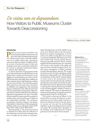 De visitus non est disputandum: How Visitors to Public Museums Cluster Towards Deaccessioning