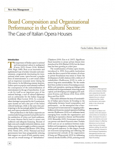 Board Composition and Organizational Performance in the Cultural Sector: The Case of Italian Opera Houses