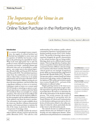 The Importance of the Venue in an Information Search: Online Ticket Purchase in the Performing Arts