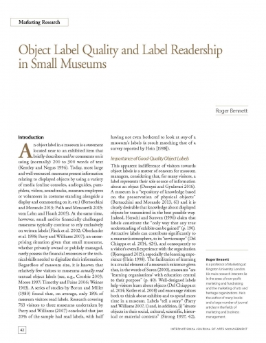 Object Label Quality and Label Readership in Small Museums