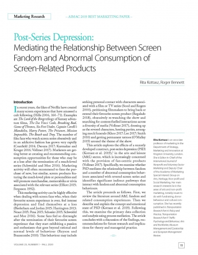 Post-Series Depression: Mediating the Relationship Between Screen Fandom and Abnormal Consumption of Screen-Related Products