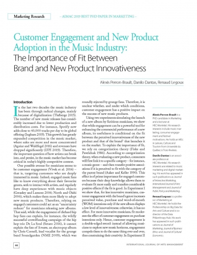 Customer Engagement and New Product Adoption in the Music Industry: The Importance of Fit Between Brand and New Product Innovativeness