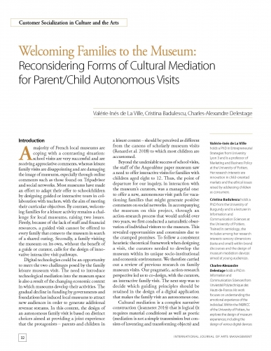 Welcoming Families to the Museum: Reconsidering Forms of Cultural Mediation for Parent/Child Autonomous Visits
