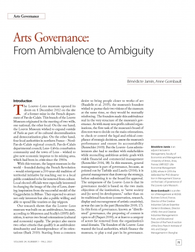 Arts Governance: From Ambivalence to Ambiguity