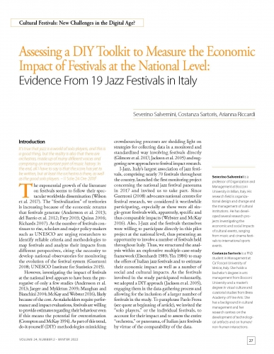 Assessing a DIY Toolkit to Measure the Economic Impact of Festivals at the National Level: Evidence From 19 Jazz Festivals in Italy