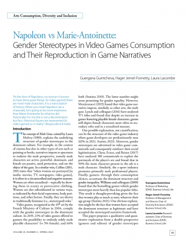 Napoleon vs Marie-Antoinette: Gender Stereotypes in Video Games Consumption and Their Reproduction in Game Narratives