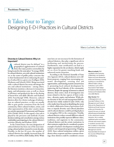 It Takes Four to Tango: Designing E-D-I Practices in Cultural District